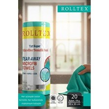 Rolltex Yırt Kopar %100 Mikrofiber Temizlik Bezi 30X30CM 20'li Mavi Renk