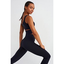 COMEUP Kadın Push Up Tayt Siyah Renk Yüksek Bel Örme Kumaş ile Konforlu Kullanım Sunar