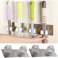 Indiehunterz BUFFER® Pratik Organizer 4lü Yapışkanlı Fırça Paspas Mop Fırça Sabitleyici Ergonomik Alet Aparatı