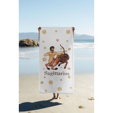 Dolce Mariee Dijital Baskı Plaj Deniz Havlusu Yay Burcu Desenli Peştamal HVL0039