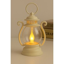 Ecuy Dekoratif Masaüstü Alev Efektli LED Mum Düğün Organizasyon Dekor Fener Şekilli LED Mum Lamba