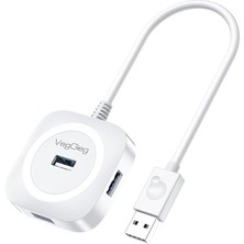 CetKing 4 Portlu USB 2.0 Çoklayıcı Hub Beyaz