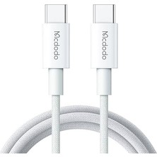 CetKing CA-2770 60W USB C To USB C Şarj ve Data Kablosu Beyaz 1.2 M