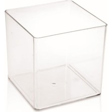 CetKing Home Küp Saksı 2,8 Litre 15 cm Şeffaf Kristal Saksı Şeffaf Küp Saksı Şeffaf Saksı Şeffaf