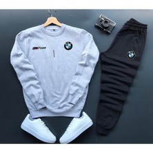 Yeni Sezon 2 Iplik Şardonlu Spor Baskılı Sweat-Pamuklu Eşofman Altı 2'li Takım