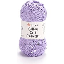 Yarnart Cotton Gold Paillettes Lila 7116 Işıltılı Pullu El Örgü Ipi