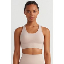 Jakarlı Sporcu Sütyeni Mantar Rengi