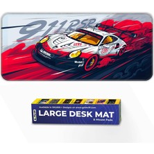 CoverZone 70X30 cm Küçük Boy Yarış Araba Tasarımlı Mouse Pad – Ultra Kaymaz Kauçuk Taban, Su Geçirmez Kumaş Yüzey, Dikişli Kenar, Oyun ve Ofis Kullanımı Için Geniş Masa Matı