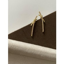 H&S Aksesuar Tasarımzirkon Taşlı Çubuk Küpe