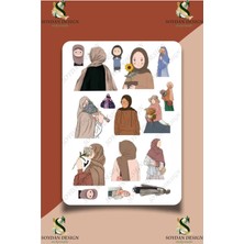 One Little Happiness Islamic Girl Islam Kuran Maneviyat Temalı Sticker Seti  Etiket Laptop Notebook Tablet Telefon