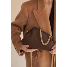 Berlesi Kahverengi Süet Zincirli Omuz Çanta