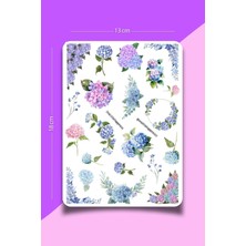 One Little Happiness Ortanca Temalı Sticker Seti | Bullet Journal Sticker | Defter | Çıkartma | Scrapbook