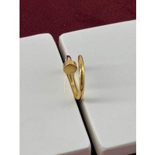 Calista Aksesuar Çivi Detaylı Parlak Gold Yüzük