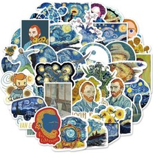 CetKing Major Selection 50'li Van Gogh Stickers, Sticker Seti Laptop Notebook Tablet Sticker Seti, 68746854684684