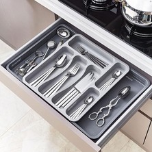 CetKing Kaşıklık Çekmece Içi Ayarlanabilir Açılabilir Bıçak Kaşık Çatal Çekmece Içi Düzenleyici Kayar Kaşıklık, BADEM10