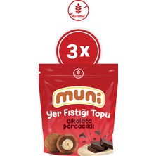 Muni Glutensiz Çikolata Parçacıklı Yer Fıstığı Topu 3'lü