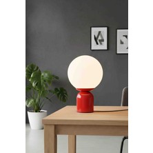 TurkuazRed Kırmızı Modern Masa, Gece Lambası