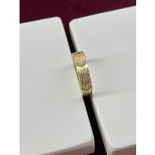 Calista Aksesuar Ok Şekilli ve Taşlı Gold Yüzük