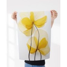 Rosa Art Çerçevesiz Poster | Soyut, Minimalist Sarı Çiçek Posteri |yüksek Çözünürlüklü |dijital Baskı Poster