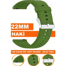  xiaomi mi watch s1-s2 yuvarlak kasa uyumlu 22mm soft silikon saat kordonu kayışı a72-hakı