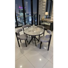 Fursimo Mars Serisi 4’lü Sandalyeli Yuvarlak Yemek Masası Takımı