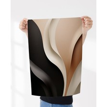 Rosa Art Çerçevesiz Poster | Modern Minimalist Soyut, Siyah ve Toprak Tonları Geçişli Poster| Dijital Baskı Poster