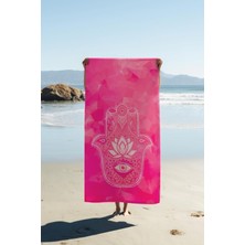 Dolce Mariee Dijital Baskı Plaj Deniz Havlusu Hamsa Lotus Mandala Desenli Peştamal HVL0218