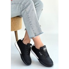 Shoegar Tawen Siyah Cilt Bağcıklı Spor Ayakkabı
