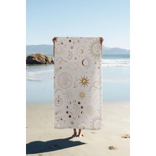 Dolce Mariee Dijital Baskı Plaj Deniz Havlusu Güneş ve Yıldız Desenli Peştamal HVL0083