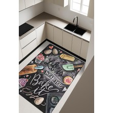 Dolce Mariee Mutfak Tezgahı Desenli Dijital Baskı Kaymaz Taban Mutfak Halısı H0058