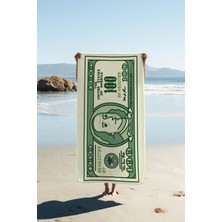 Dolce Mariee Dijital Baskı Plaj Deniz Havlusu Dolar Desenli Peştamal HVL0108