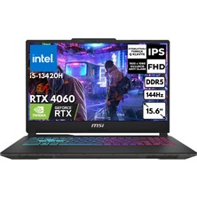 MSI Msı Cyborg C15 I5-13420H 16-Gbddr5 1 Tbssd 8gb RTX4060 (8gb-Gddr6) 15.6" Fhd 144Hz Windows 11 Pro Gaming Laptop  A13VF-1204XTRZG37