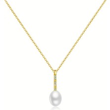 Brezza Lusso Jewelry 925 Ayar Ocean Pearl Inci Detaylı 18K Altın Kaplama Gümüş Kolye