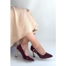 Shoegar Motya Bordo Rugan Topuklu Ayakkabı