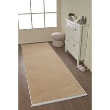 Anaska Home Salon Halısı Kaymaz Tabanlı Halı Makinede Yıkanabilir Halı Bej Halı Post Peluş Halı Mutfak Halısı