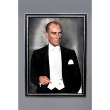 Dolce Mariee Atatürk Portresi Dijital Baskılı Kadife Kumaş Çerçeveli Tablo TBL0044