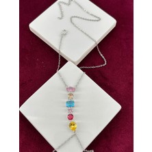 Calista Aksesuar Renkli Taşlı Çift Sarımlı Silver Şahmeran