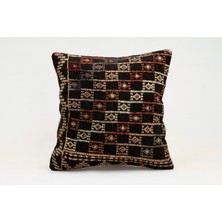 Kilim Wholesale El Yapımı Kilimden Yapılmış Vintage Kırlent Kılıfı, Yün, 40X40 cm