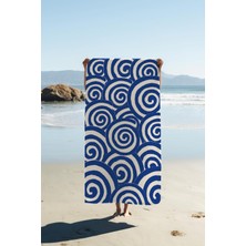 Dolce Mariee Dijital Baskı Plaj Deniz Havlusu Modern Desenli Peştamal HVL0216