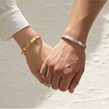 Miyoste Paslanmaz Çelik Ayetel Kürsi Bileklik Ayarlanabilir Unisex Çift Bileklik (2 Adet) Gri