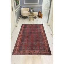 Dolce Mariee Parlak Kadife Kumaş Vıntage Dijital Baskı Dot Kaymaz Tabanlı Halı H0831