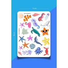 One Little Happiness Deniz Canlıları Temalı Sticker Seti | Bullet Journal Sticker | Defter | Çıkartma | Scrapbook