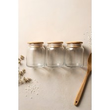 Zuri Design 3’lü Cam Kavanoz Seti 275 cc – Vakumlu Bambu Kavanoz