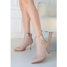 Shoegar Moose Nude Cilt Topuklu Bot