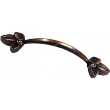 Dekoratif Zamak Yaprak Kulp - 96MM, Eskitme, 1 Adet