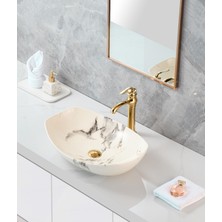 Harmeh Mermer Krem Çanak Lavabo Süper Hijyenik