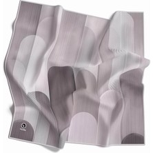 Violla Twill Geometrik Desenli Gri Renkli 90X90 Eşarp (Ipek Içermez) Kenar Dikiş Şekli El Dikişli
