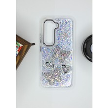 FoxPower Infinix Hot 50 Pro 4g Kılıf Kelebek Desenli Parlak Simli Kapak