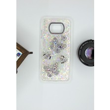 FoxPower Poco X3 Kılıf Kelebek Desenli Parlak Simli Kapak