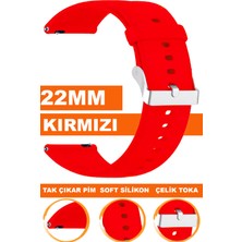  xiaomi mi watch s1-s2 yuvarlak kasa uyumlu 22mm soft silikon saat kordonu kayışı a72-kırmızı